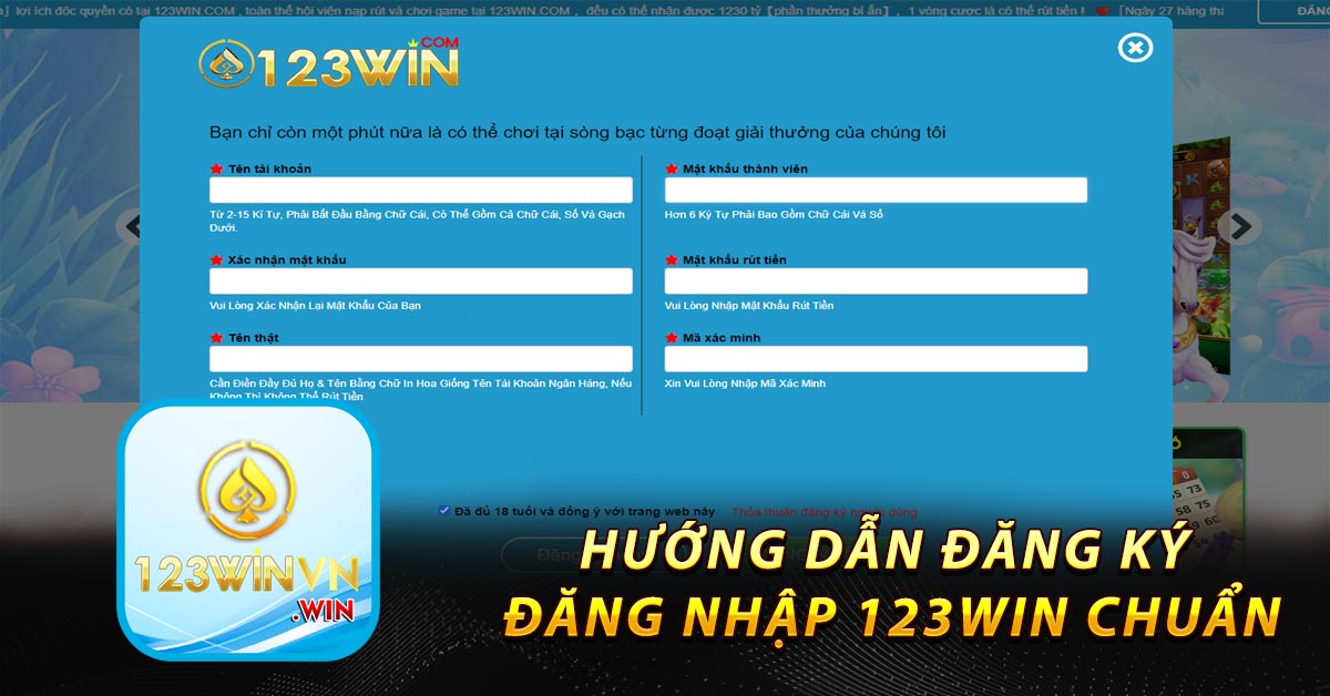 Hướng dẫn đăng ký đăng nhập 123win chuẩn